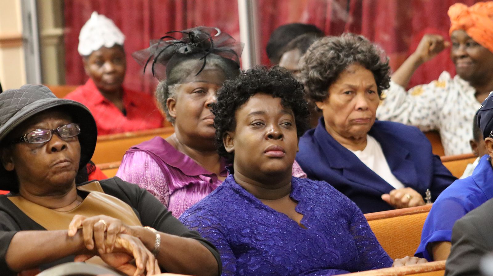 Members seated together during a fellowship service