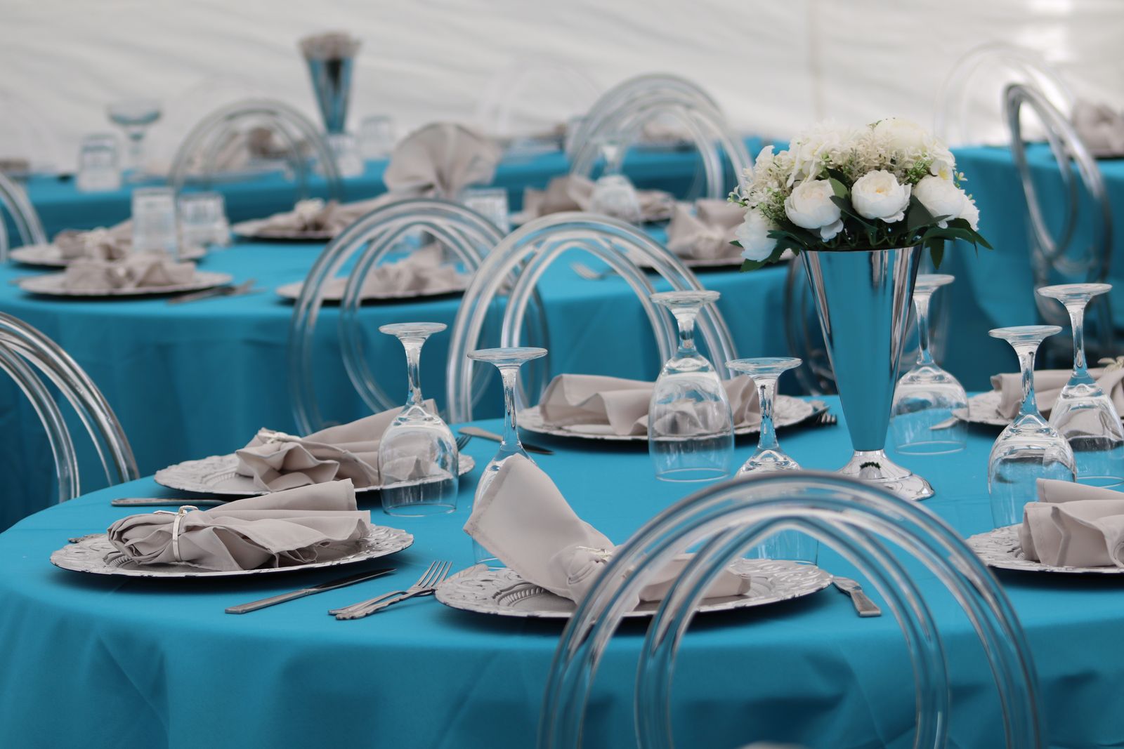 Table setting at a church celebration